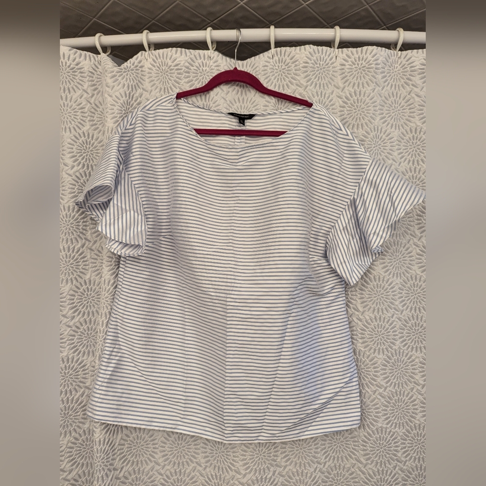 Banana Republic striped top with ruffle sleeves